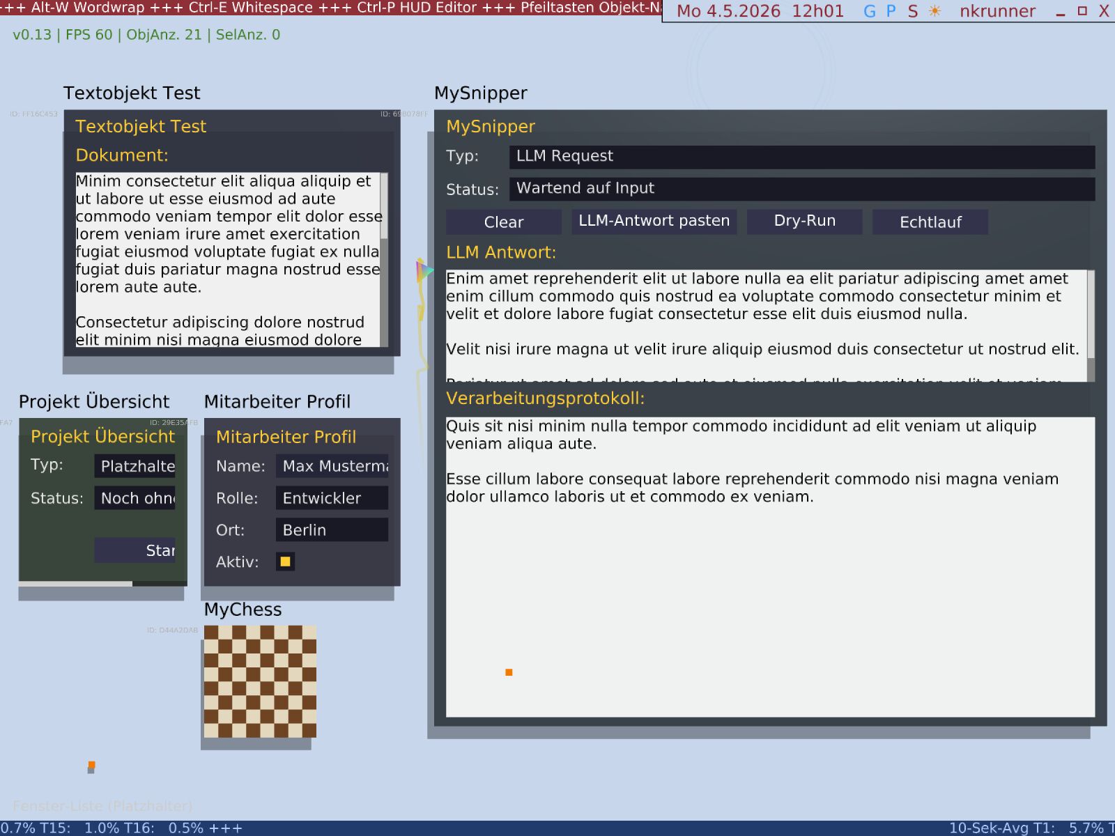 Aktueller Stand der UI